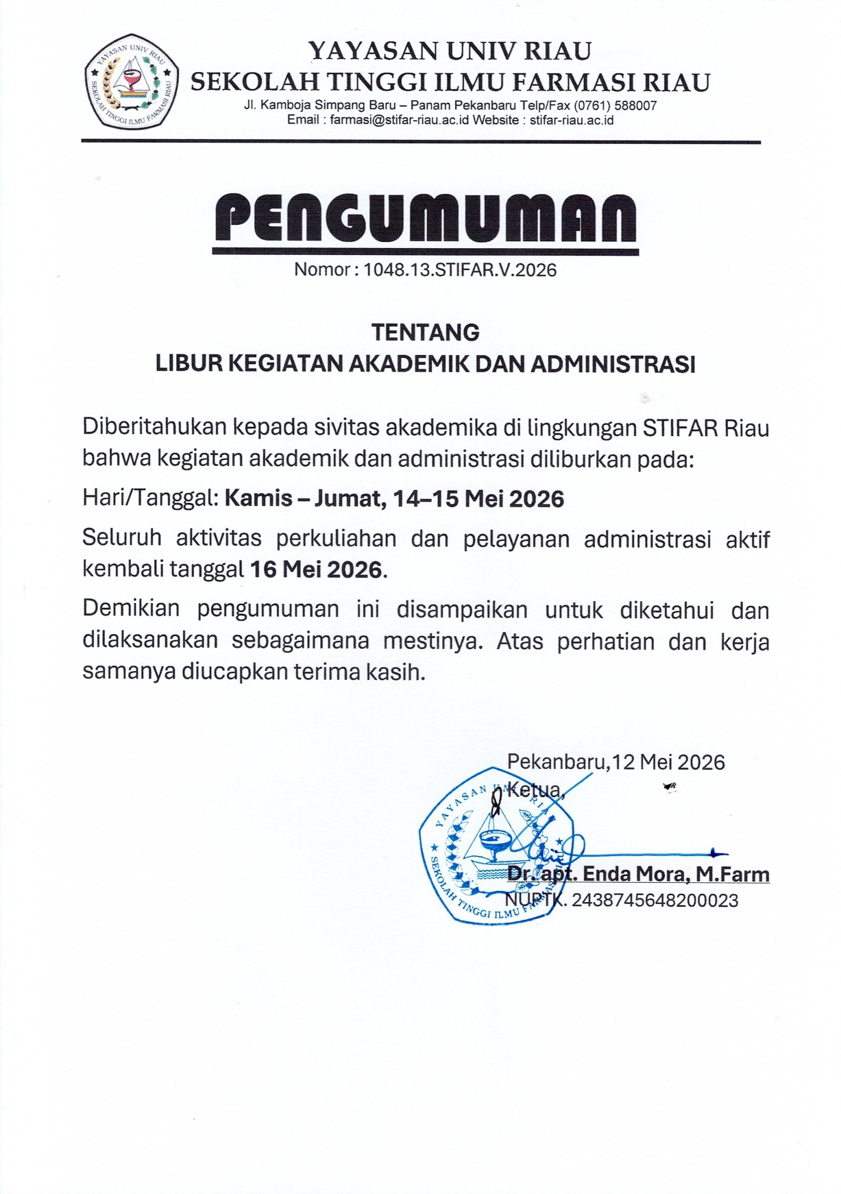 PENGUMUMAN