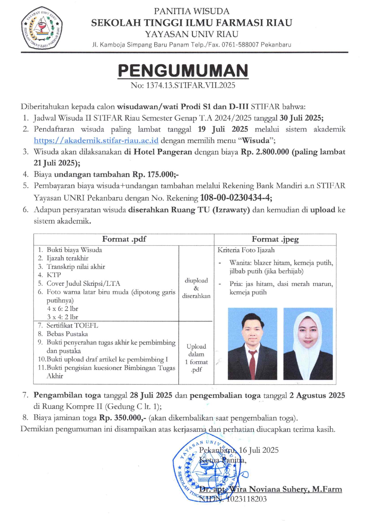 PENDAFTARAN WISUDA II TAHUN 2025