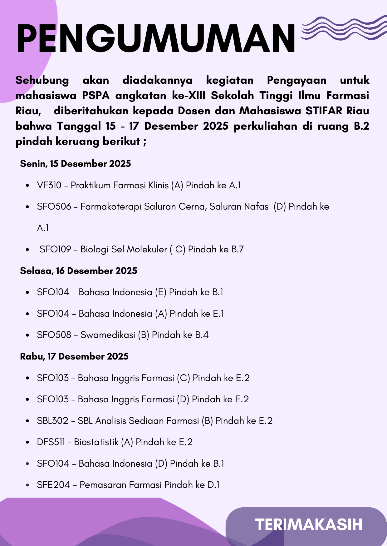 PENGUMUMAN