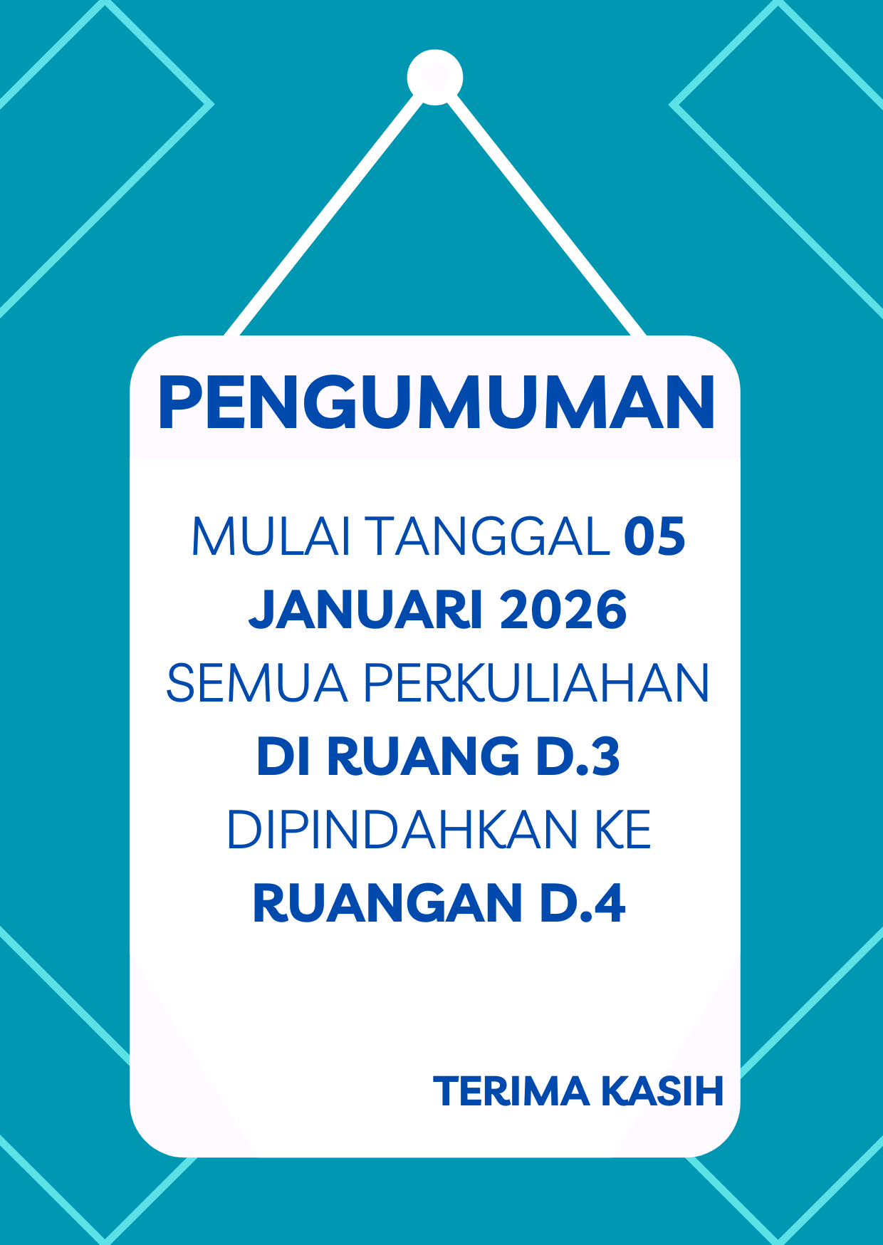 PINDAH RUANG KULIAH